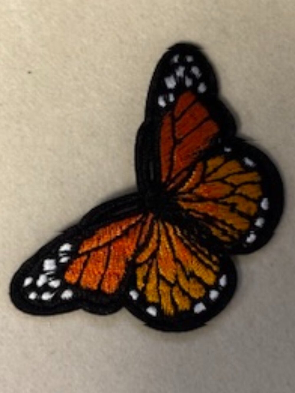 Monarch Butterfly Patch – Orange Black Embroidered Butterfly Appliqué Nature Ins